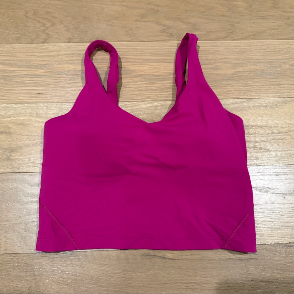 lululemon athletica Hot Pink V-Neck Seamless Crop Bralette